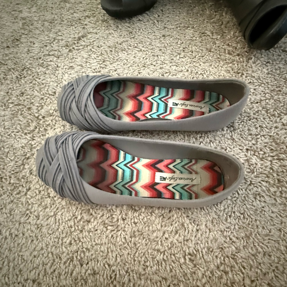 Gray American Eagle Flat shoes